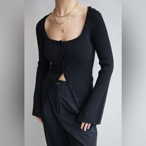 Oak + Fort Knit Square Neck Top